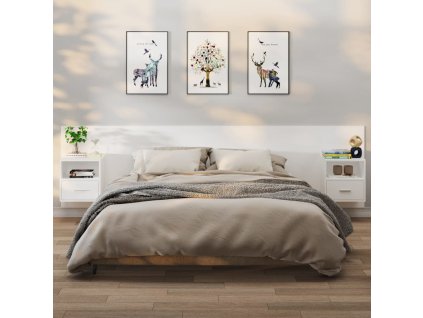 vidaXL Nástěnné noční stolky 2 ks bílé