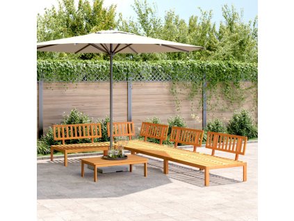 vidaXL 5dílná zahradní paletová sedací souprava masivní akáciové dřevo