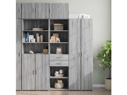 vidaXL Úzká úložná skříňka šedá sonoma 50x42,5x225 cm kompozitní dřevo