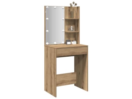 vidaXL Toaletní stolek s LED dub artisan 60 x 40 x 140 cm