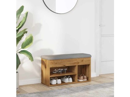 vidaXL Lavice s botníkem dub artisan 82x32x45,5 cm Engineered Wood