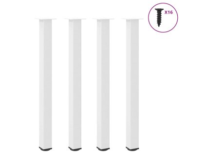 vidaXL Nohy barového stolu 4 ks bílé 110–112 cm ocelové