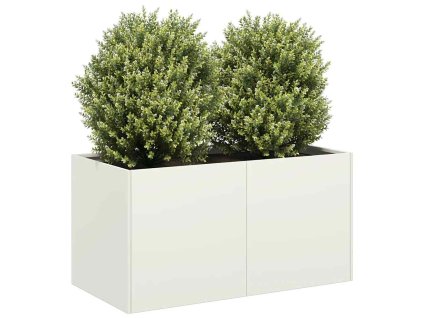 vidaXL Truhlík bílý 80x40x40 cm ocel válcovaná za studena