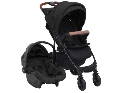 vidaXL Dětský kočárek 3 v 1 antracitový ocel