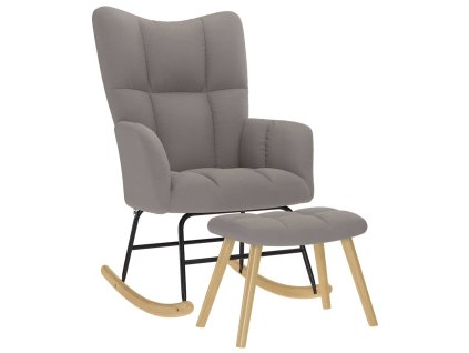 vidaXL Houpací křeslo s podnožkou taupe textil