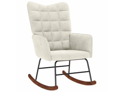 vidaXL Houpací křeslo krémově samet