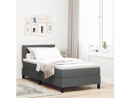 vidaXL Postel s boxspringem s matrací Tmavě šedá 100 x 200 cm textil