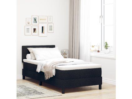 vidaXL Postel s boxspringem s LED pásky Černá 90 x 200 cm textil
