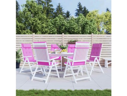 vidaXL Podušky na židli s vysokým opěradlem 6 ks růžové látka oxford