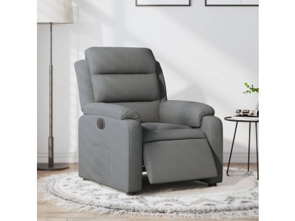 vidaXL Elektrické polohovací křeslo tmavě šedé textil