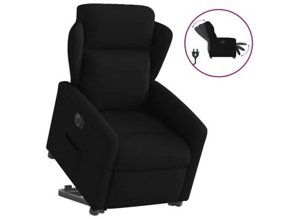 vidaXL Elektrické zvedací polohovací křeslo černé textil