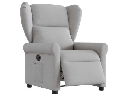 vidaXL Elektrické polohovací křeslo obláčkově šedé textil