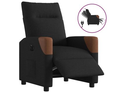 vidaXL Elektrické polohovací křeslo černé textil