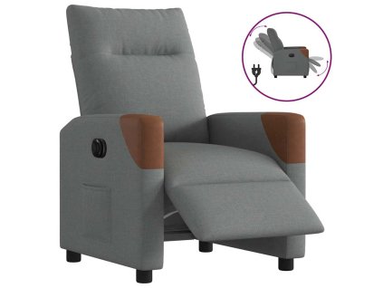 vidaXL Elektrické polohovací křeslo tmavě šedé textil