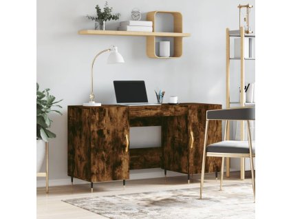 vidaXL Psací stůl kouřový dub 140 x 50 x 75 cm kompozitní dřevo