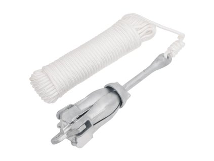 vidaXL Skládací kotva s lanem stříbrná 6 kg žárově pozinkovaná litina