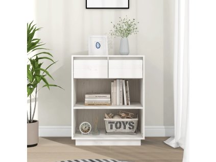 vidaXL Konzolová skříňka bílá 60 x 34 x 75 cm masivní borové dřevo