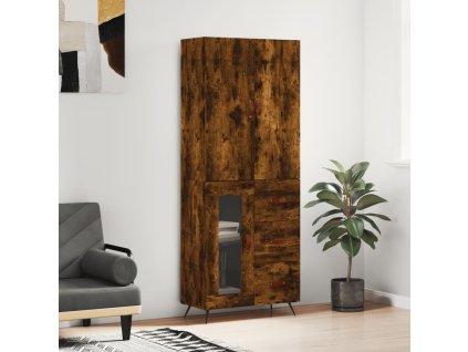 vidaXL Skříň highboard kouřový dub 69,5 x 34 x 180 cm kompozitní dřevo