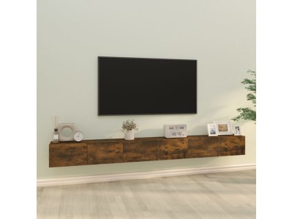 vidaXL 3dílný set TV skříněk kouřový dub kompozitní dřevo
