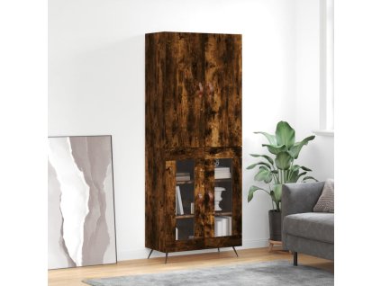 vidaXL Skříň highboard kouřový dub 69,5 x 34 x 180 cm kompozitní dřevo