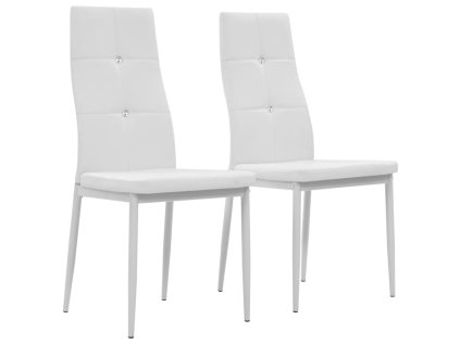 vidaXL Jídelní židle 2 ks bílé umělá kůže