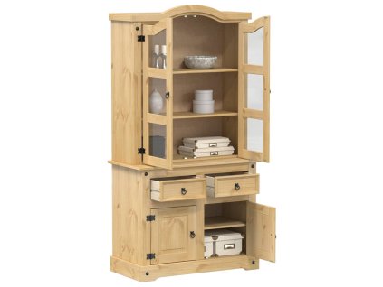 vidaXL Prosklená vitrína Corona 100x48,5x179 cm masivní borové dřevo