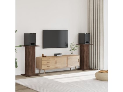 vidaXL Stojany na reproduktory 2 ks hnědý dub 30 x 30 x 95 cm kompozit