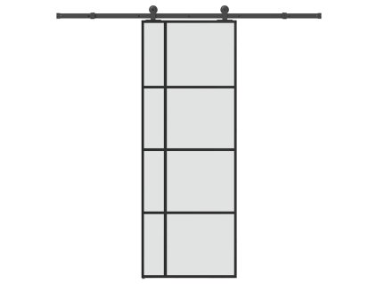 vidaXL Posuvné dveře s kováním 76x205 cm ESG sklo a hliník