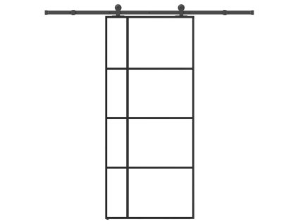 vidaXL Posuvné dveře s kováním 90x205 cm ESG sklo a hliník