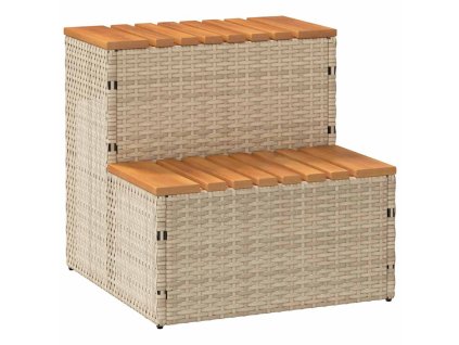vidaXL Obruby k vířivce béžová 50x50x50,5 cm polyratan a akáciové