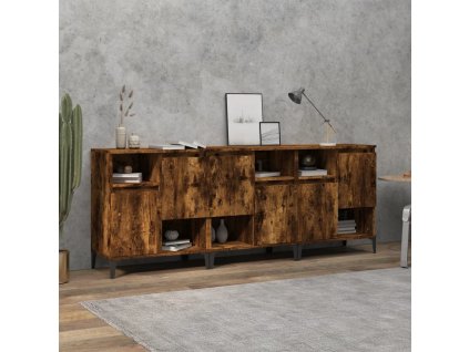 vidaXL Příborníky 3 ks kouřový dub 60 x 35 x 70 cm kompozitní dřevo