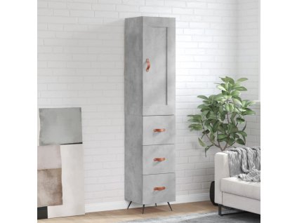vidaXL Skříň highboard betonově šedá 34,5x34x180 cm kompozitní dřevo