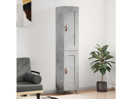 vidaXL Skříň highboard betonově šedá 34,5x34x180 cm kompozitní dřevo