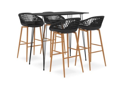 vidaXL 5dílný barový set černý