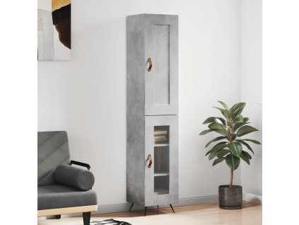 vidaXL Skříň highboard betonově šedá 34,5x34x180 cm kompozitní dřevo