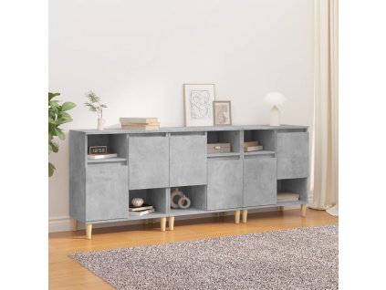 vidaXL Příborníky 3 ks betonově šedé 60 x 35 x 70 cm kompozitní dřevo