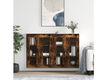 vidaXL Nástěnné skříňky 2 ks kouřový dub kompozitní dřevo