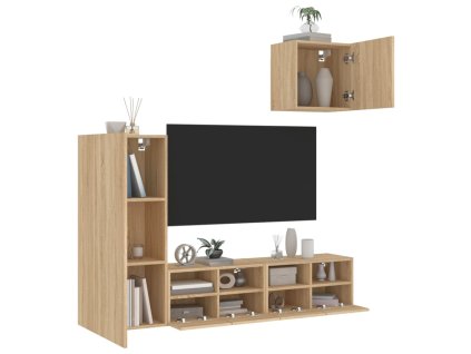 vidaXL 4dílná obývací stěna dub sonoma kompozitní dřevo
