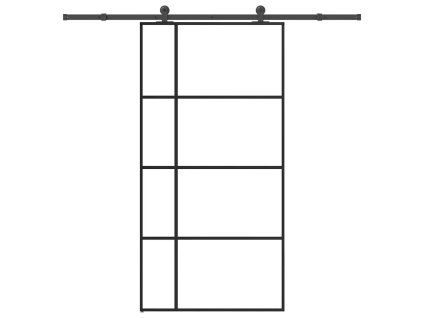 vidaXL Posuvné dveře s kováním 102,5 x 205 cm ESG sklo a hliník