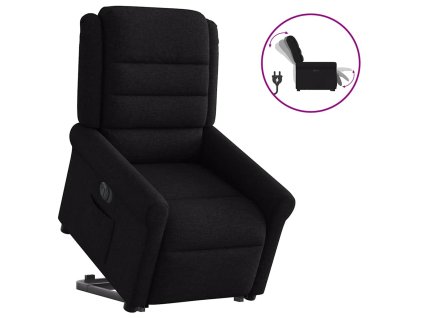 vidaXL Elektrické zvedací polohovací křeslo černé textil