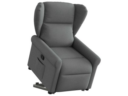 vidaXL Zvedací polohovací křeslo tmavě šedé textil