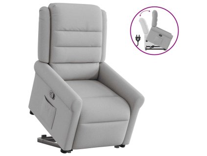 vidaXL Zvedací polohovací křeslo obláčkově šedé textil