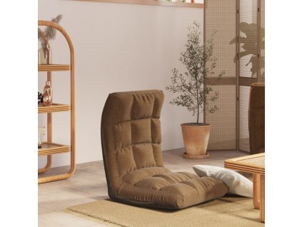 vidaXL Skládací lenoška na podlahu hnědá textil