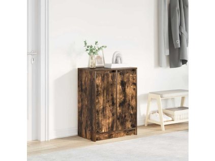 vidaXL Botník kouřový dub 57x34x76 cm kompozitní dřevo