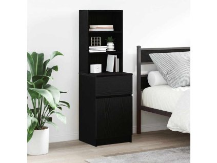 vidaXL Noční skříňka černá 39x35x125 cm Dřevěná konstrukce