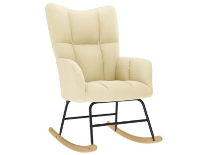 vidaXL Houpací křeslo krémové textil