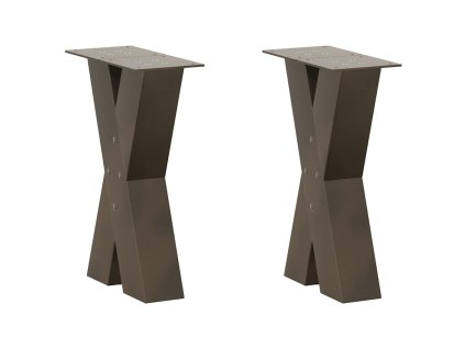 vidaXL Nohy konferenčního stolku ve tvaru X, 2 ks, přírodní ocel, 38 x (42-43) cm, ocel
