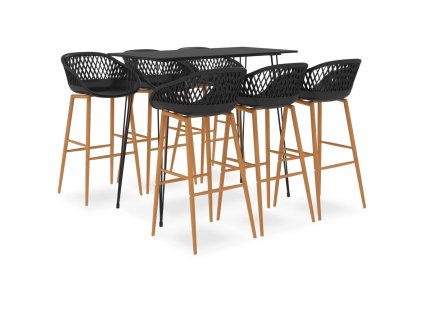 vidaXL 7dílný barový set černý