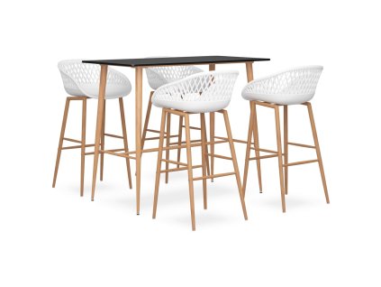 vidaXL 5dílný barový set černobílý