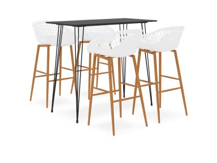 vidaXL 5dílný barový set černobílý